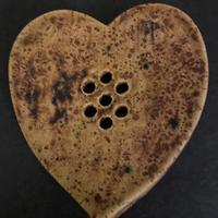 Heart-Shaped Handmade Ceramic Soap Dish - Autumn Moor