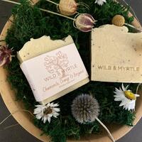 Roman Chamomile, Orange and Bergamot with Blue Poppy Seeds Handmade Botanical Soap