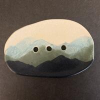 Handmade Ceramic Soap Dish by Brushed Earth (Blue)