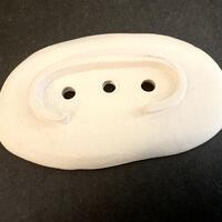 Handmade Ceramic Soap Dish by Brushed Earth (Black/ Cream)
