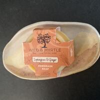 Handmade Ceramic Soap Dish by Brushed Earth (Orange/Cream)