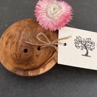 Small Round Olive Wood Soap Dish